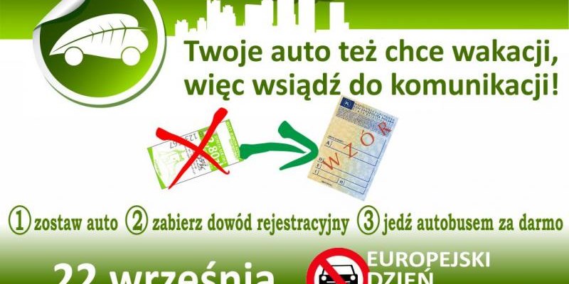 22 września – Europejski dzień bez samochodu