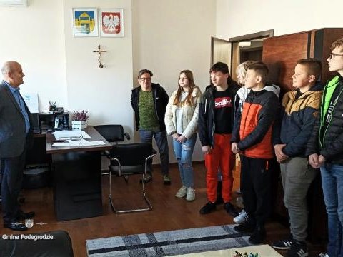 Lekcja WOS-u w Urzędzie Gminy Podegrodzie
