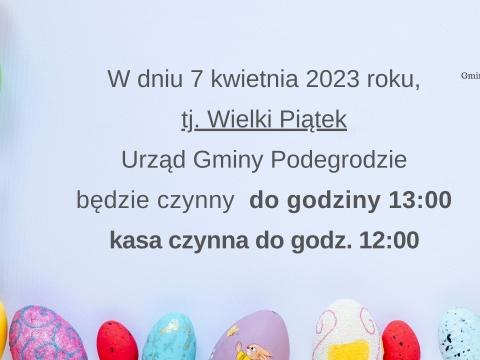 Godziny pracy Urzędu w Wielki Piątek