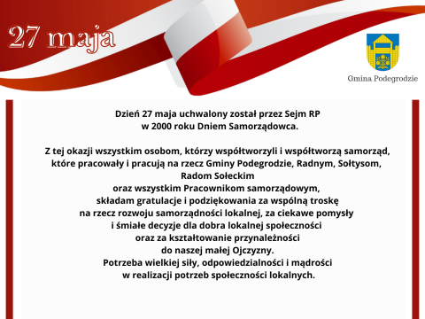 DZIEŃ SAMORZĄDOWCA - 27 MAJA