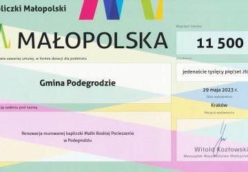 Renowacja murowanej kapliczki Matki Boskiej Pocieszenia w Podegrodziu