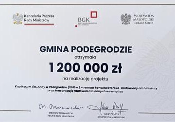 Gmina Podegrodzie z 1.200.000 zł na ratowanie zabytków