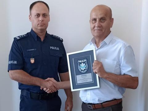 Podziękowanie za wsparcie w działaniach na rzecz bezpieczeństwa mieszkańców