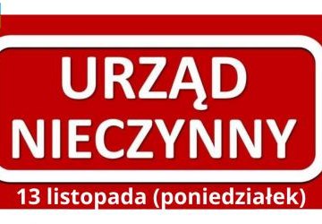 Urząd Gminy Podegrodzie zamknięty w dniu 13 listopada 2023r.