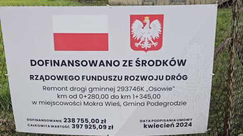 Remont drogi gminnej nr 293746K „Osowie” w miejscowości Mokra Wieś