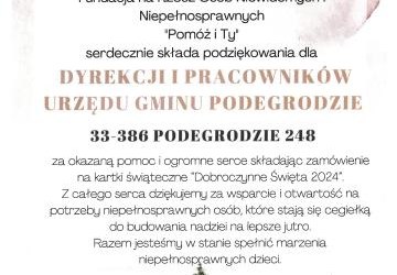 Podziękowania Fundacji 